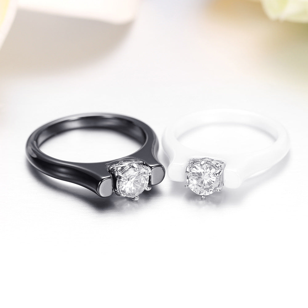 Damen Ring mit einzigartigem, elegantem Design und funkelndem Kristalleinsatz Shop Nory