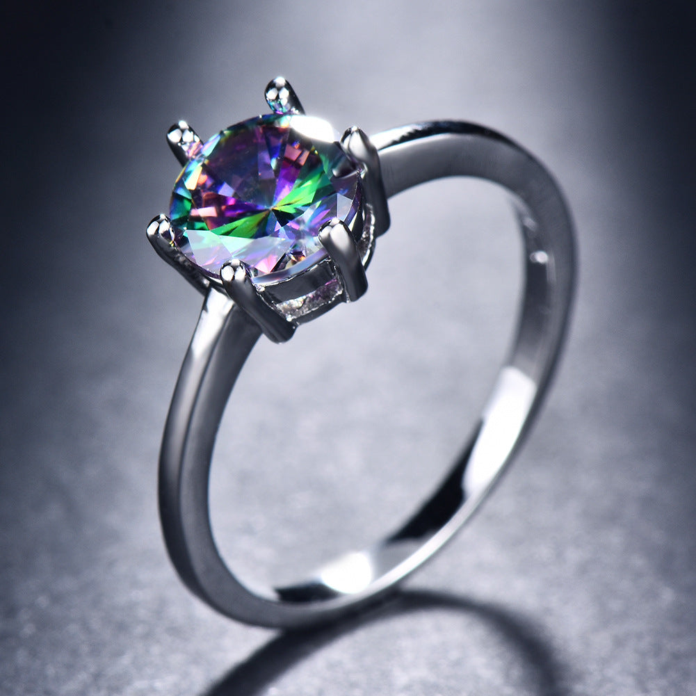 Damen Ring mit funkelndem Opal und eleganter Edelstahlfassung Shop Nory