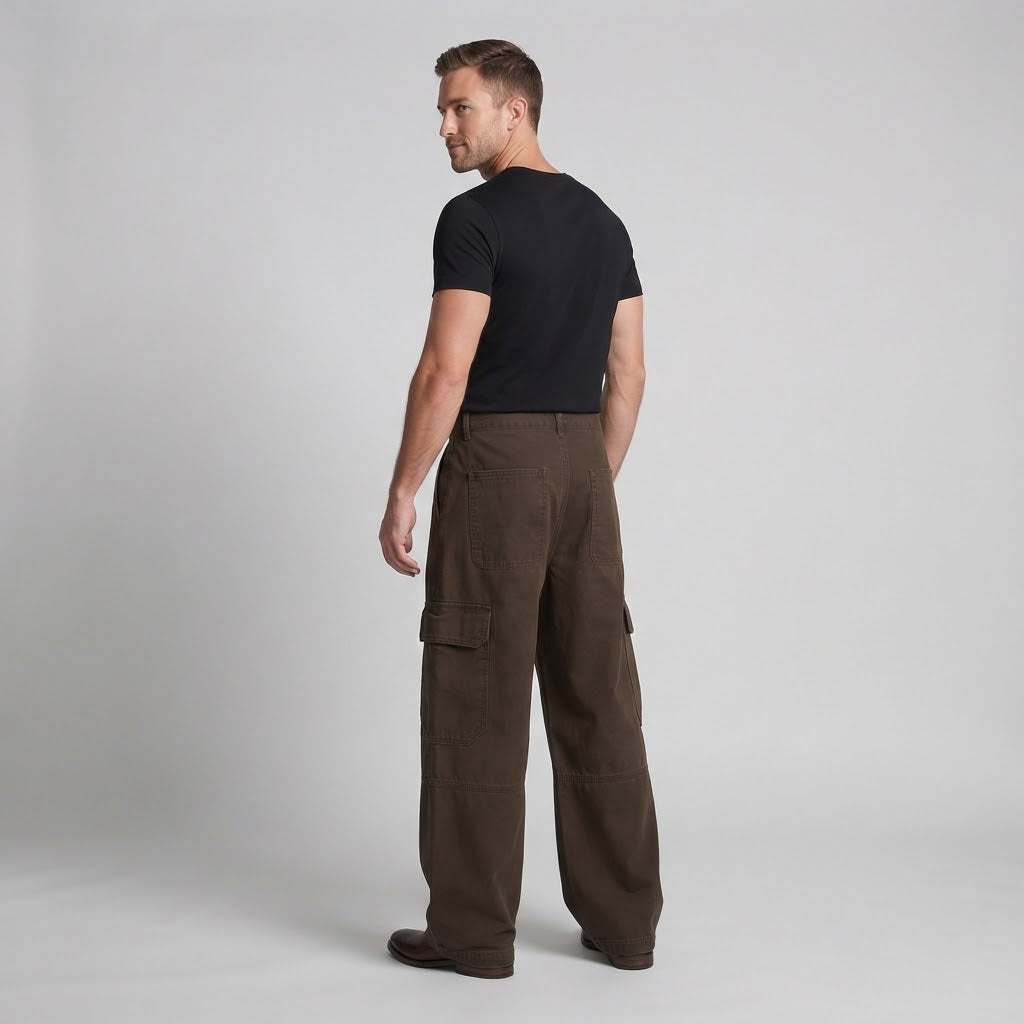 Herren Relaxed-Workwear-Hose aus robustem Canvas mit Kniepaneelen und Mehrfach-Taschen Shop Nory