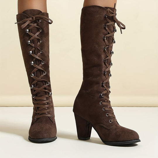 kniehohe, bequeme lange Winterstiefel für Damen