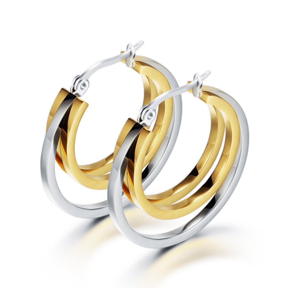 Damen Creolen mit elegantem, geschwungenem Design und fließendem Materialmix Shop Nory