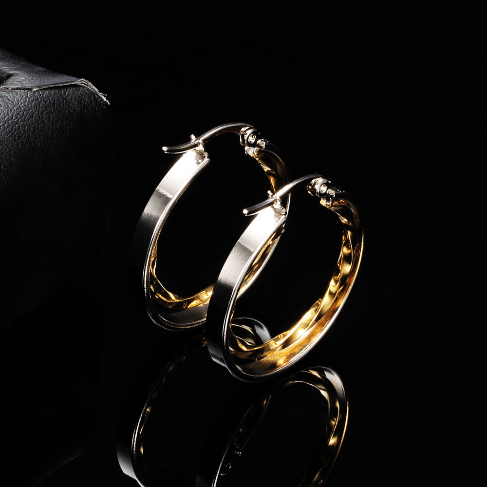 Damen Creolen aus hochwertigem Edelstahl mit elegantem, gewundenem Design Shop Nory