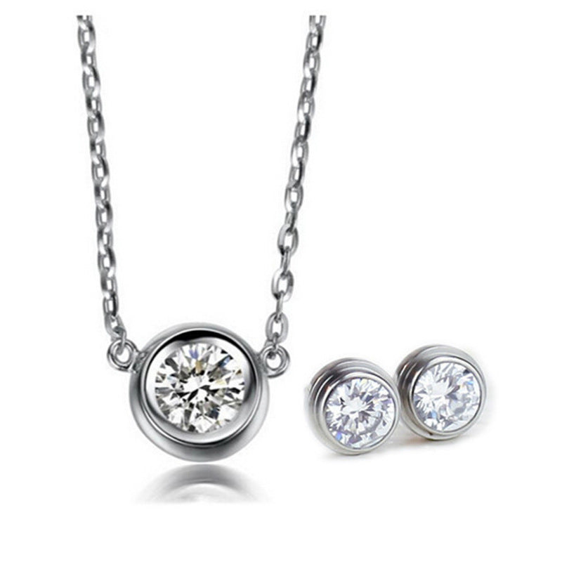 Damen Schmuckset mit funkelnden Zirkonia und eleganter Gliederkette Shop Nory
