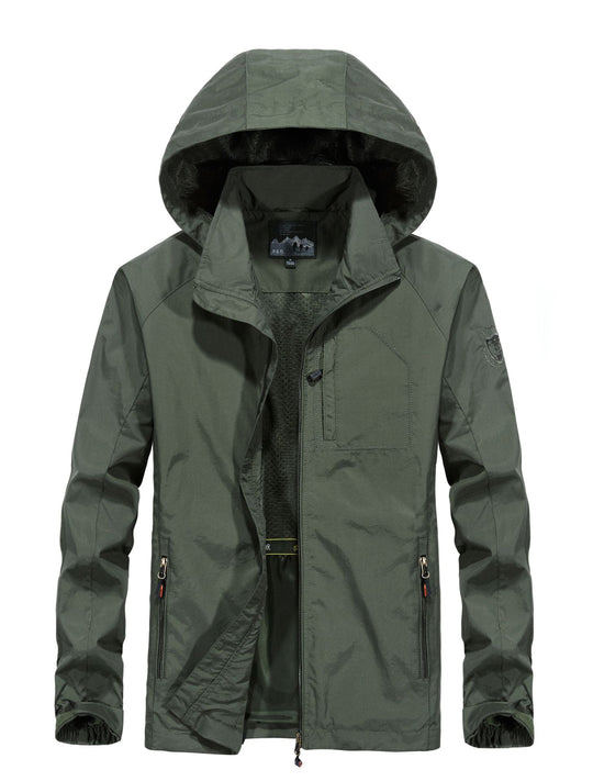 Herren Leichte Allwetter-Fieldjacke mit Kapuze, Mesh‑Innenfutter und Reißverschlusstaschen Shop Nory