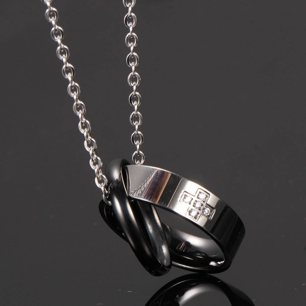 Damen Halskette mit zwei ineinander verschlungenen Ringen Shop Nory