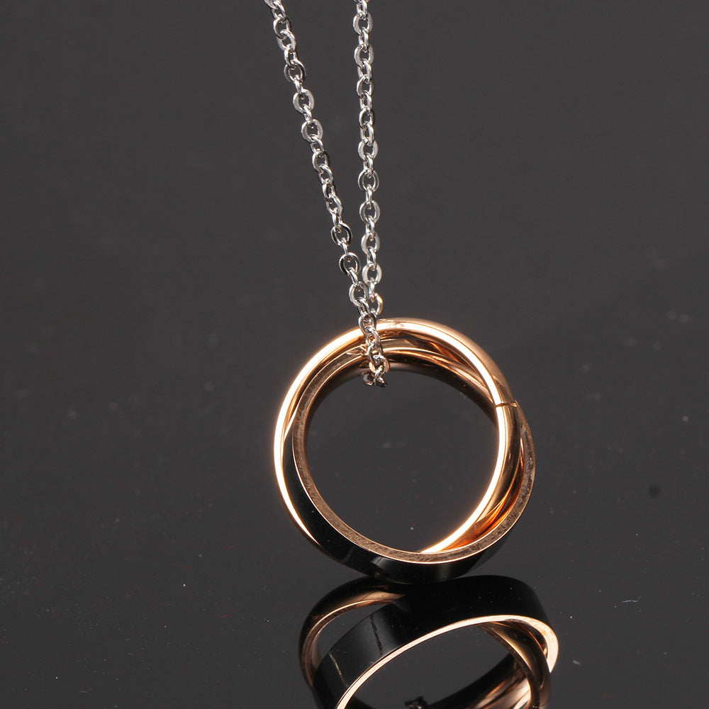 Damen Halskette mit zwei ineinander verschlungenen Ringen Shop Nory