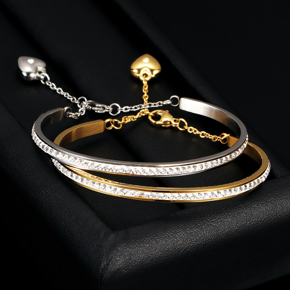 Damen Armband mit funkelndem Zirkonia-Besatz und verstellbarem Zugverschluss Shop Nory