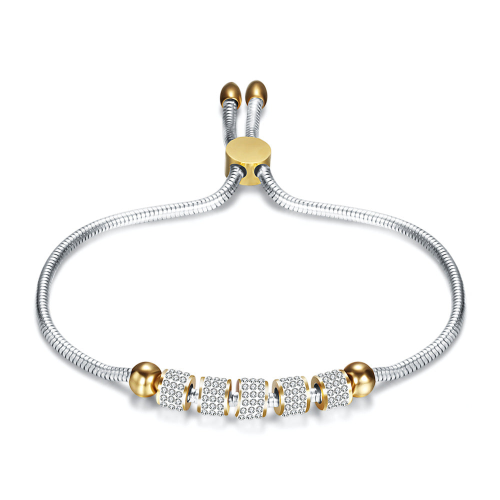 Damen Armband mit funkelnden Zirkonia und verstellbarem Zugverschluss Shop Nory