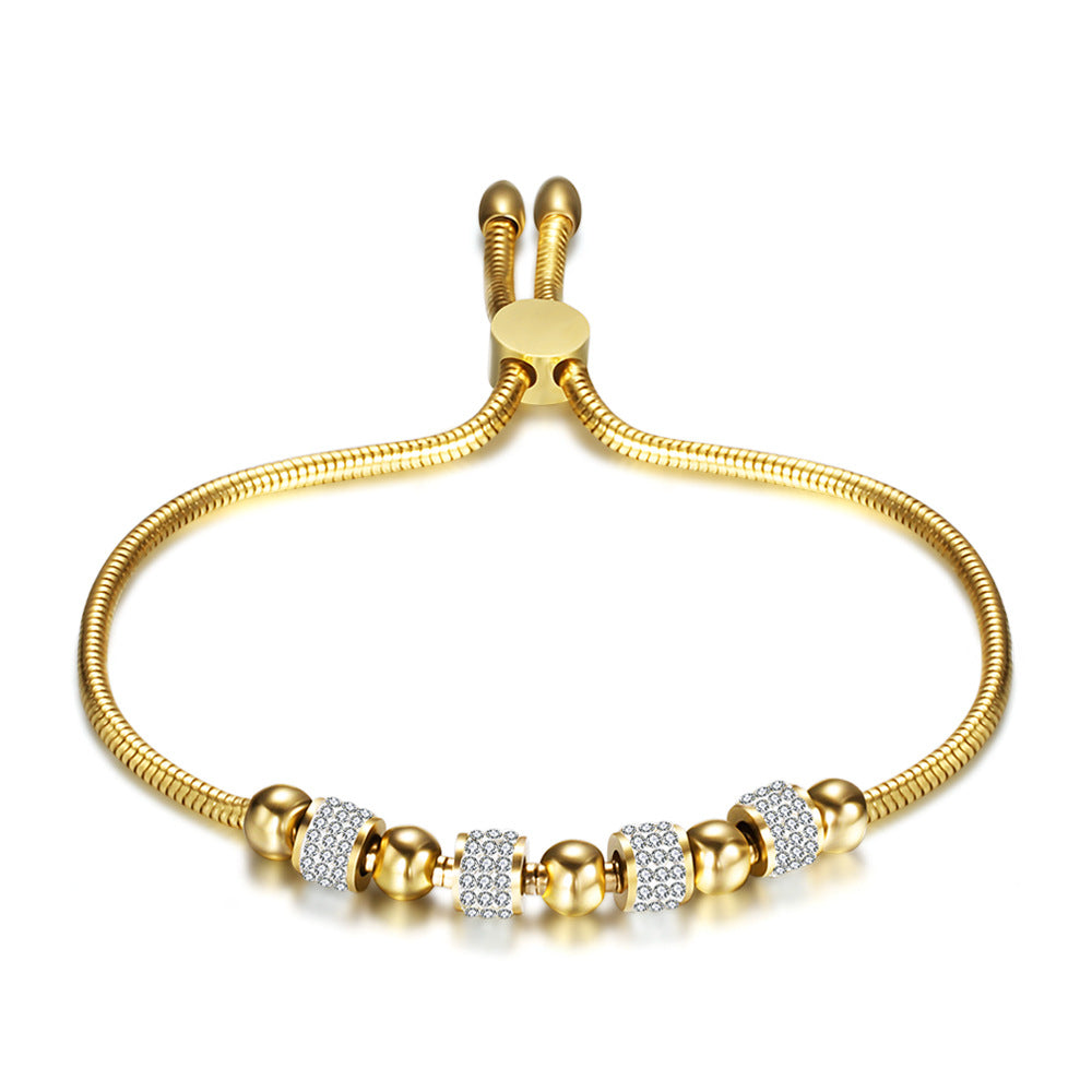 Damen Armband mit funkelnden Zirkonia-Elementen und verstellbarem Zugverschluss Shop Nory