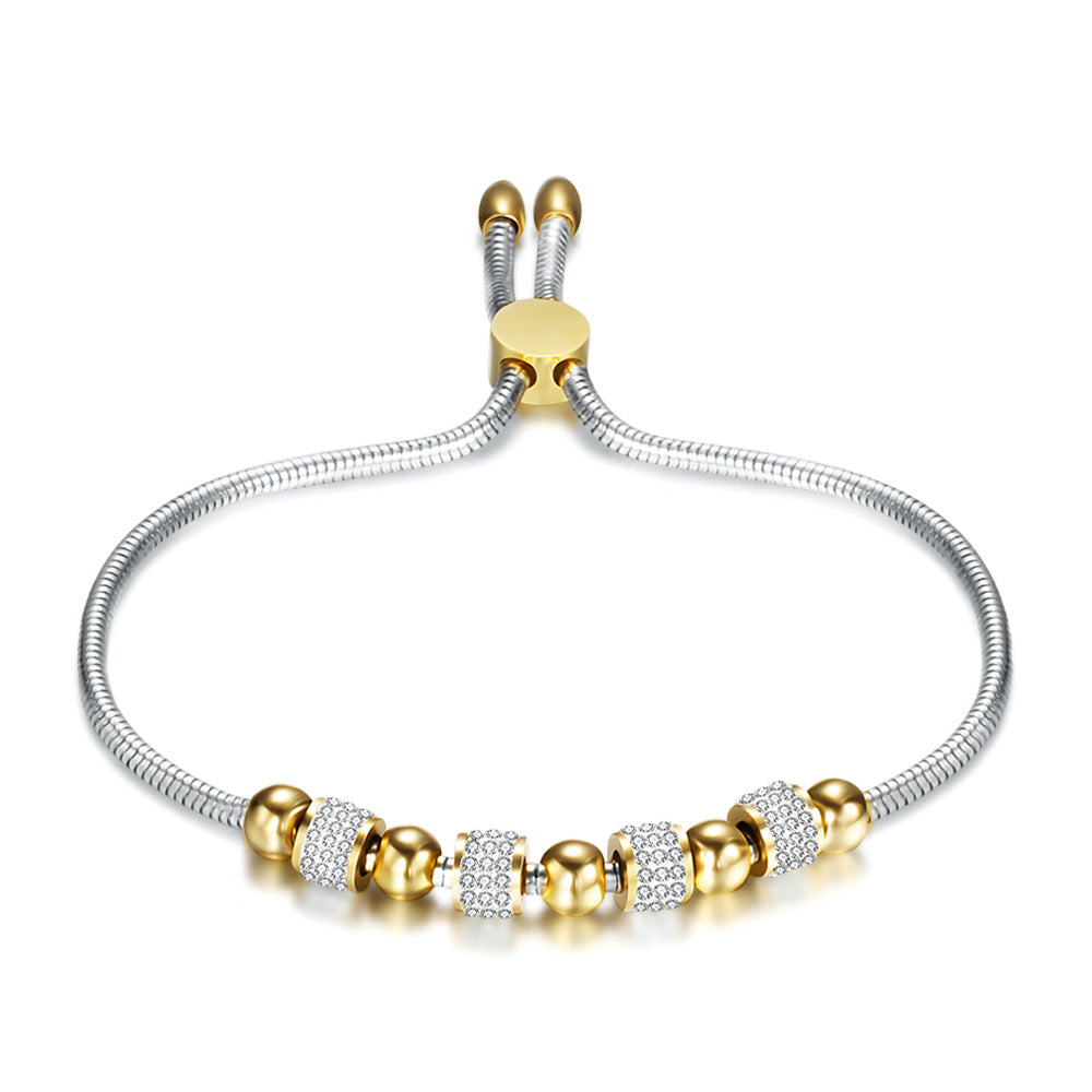 Damen Armband mit funkelnden Zirkonia-Elementen und verstellbarem Zugverschluss Shop Nory