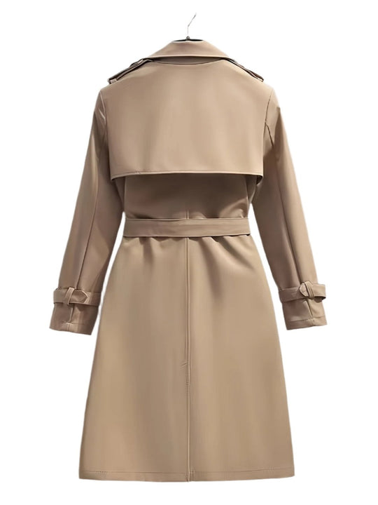 doppelte Reihe Trenchcoat für Damen - mit Gürtel in der Taille