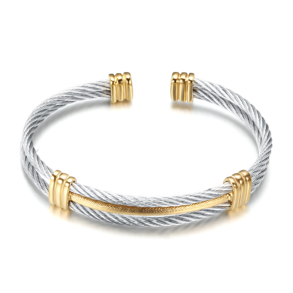 Herren Armband aus geflochtenem Edelstahl mit eleganten Akzenten Shop Nory