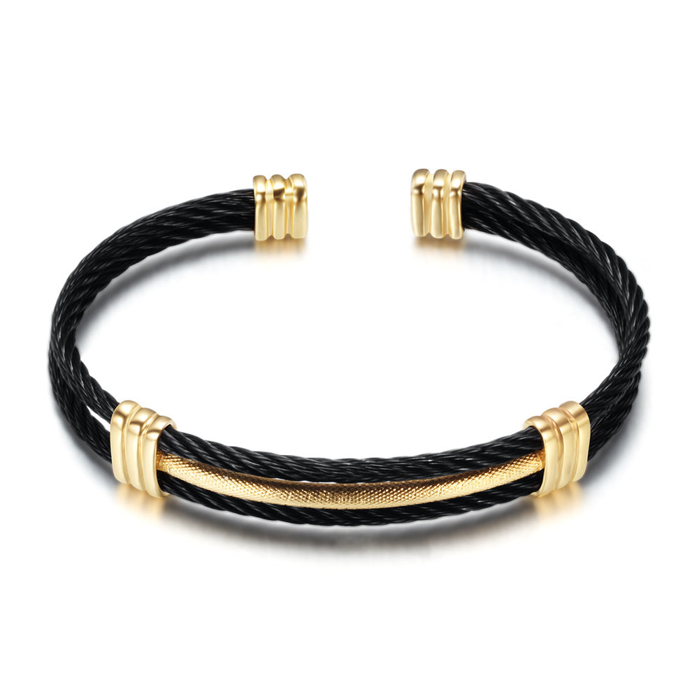 Herren Armband aus geflochtenem Edelstahl mit eleganten Akzenten Shop Nory