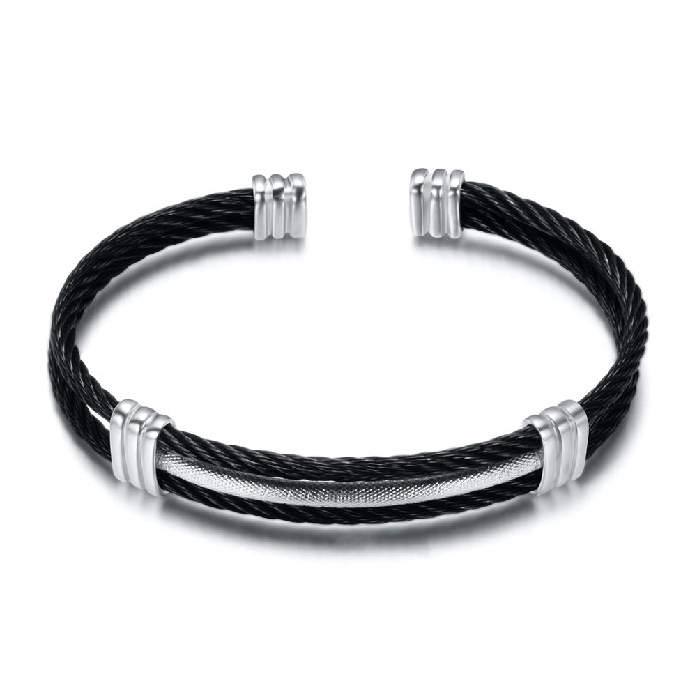 Herren Armband aus geflochtenem Edelstahl mit eleganten Akzenten Shop Nory