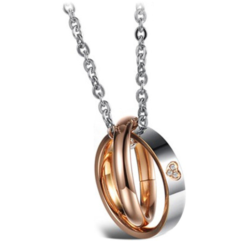 Damen Halskette mit zwei ineinander verschlungenen Ringen Shop Nory