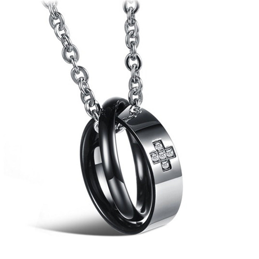 Damen Halskette mit zwei ineinander verschlungenen Ringen Shop Nory