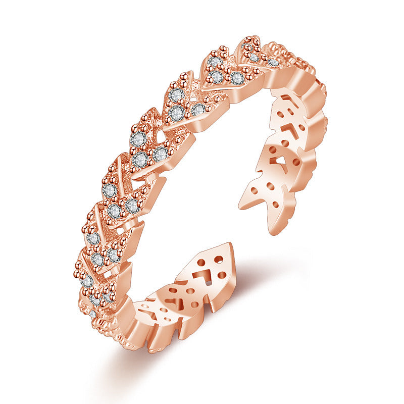 Damen Offener Ring mit kunstvollem Zopfdesign und funkelnden Zirkonia Shop Nory