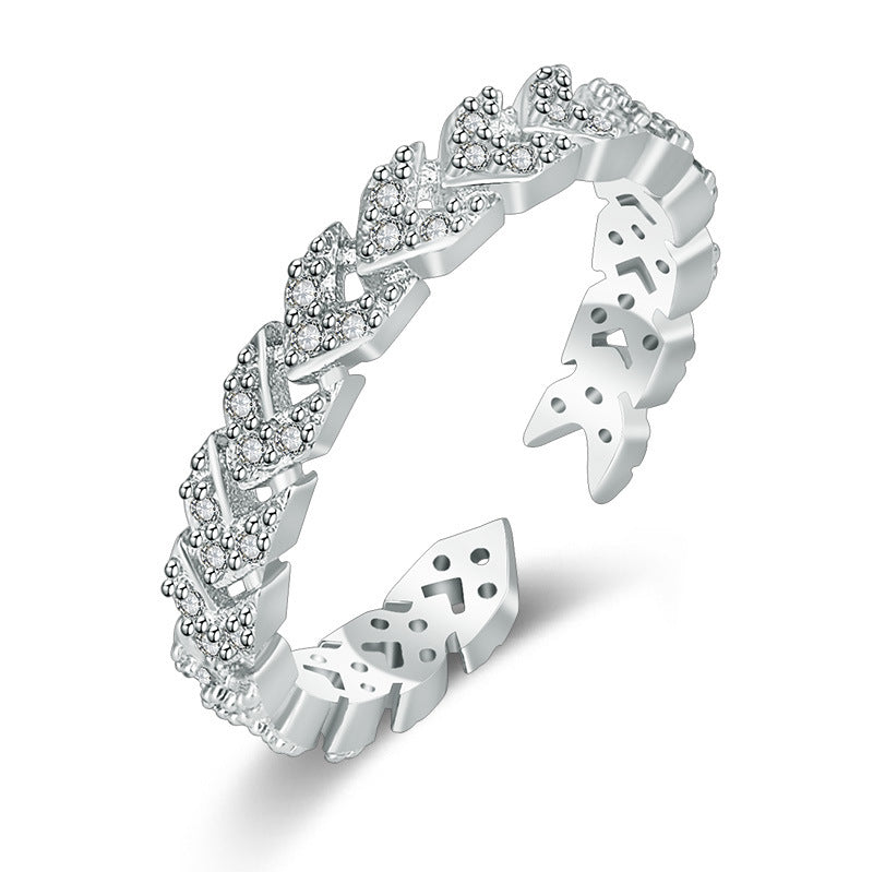 Damen Offener Ring mit kunstvollem Zopfdesign und funkelnden Zirkonia Shop Nory