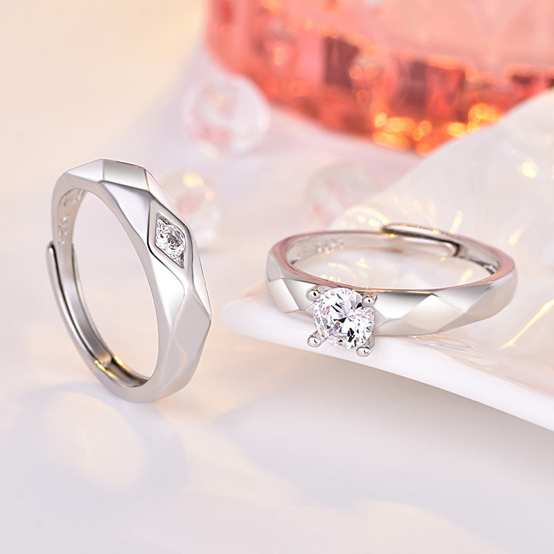 Damenring mit modernem, geometrischem Design und funkelndem Zirkonia Shop Nory