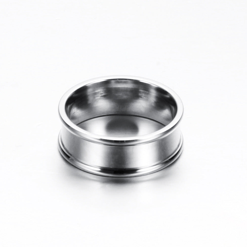 Herren Polierter Edelstahlring mit minimalistischer Struktur Shop Nory