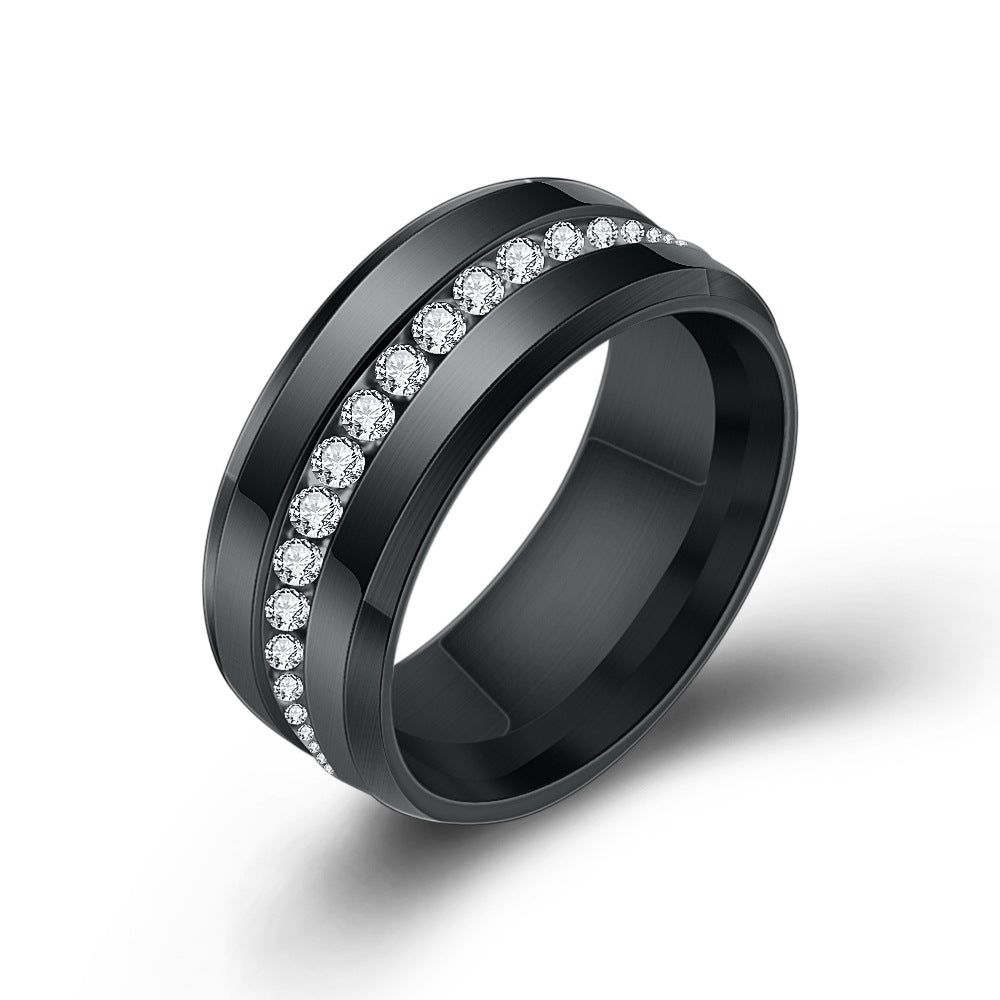 Herren Ring mit funkelnden Zirkonia und stilvollem, geometrischem Design Shop Nory