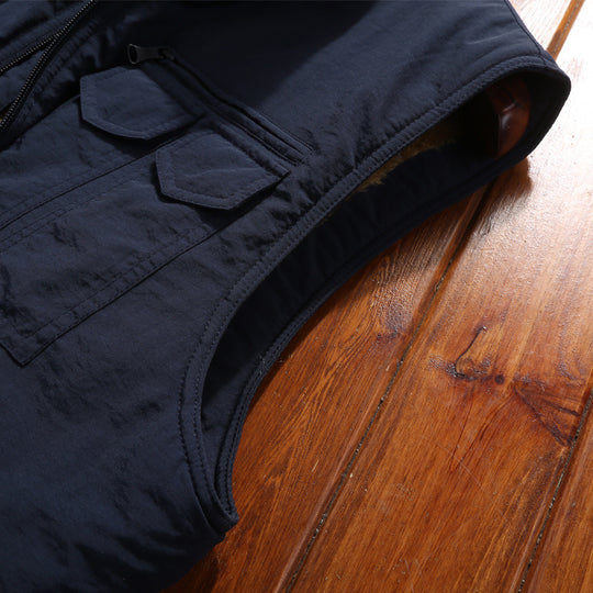 Herren Outdoor‑Utility‑Weste mit wärmendem Teddyplüschfutter und Mehrfachtaschen Shop Nory