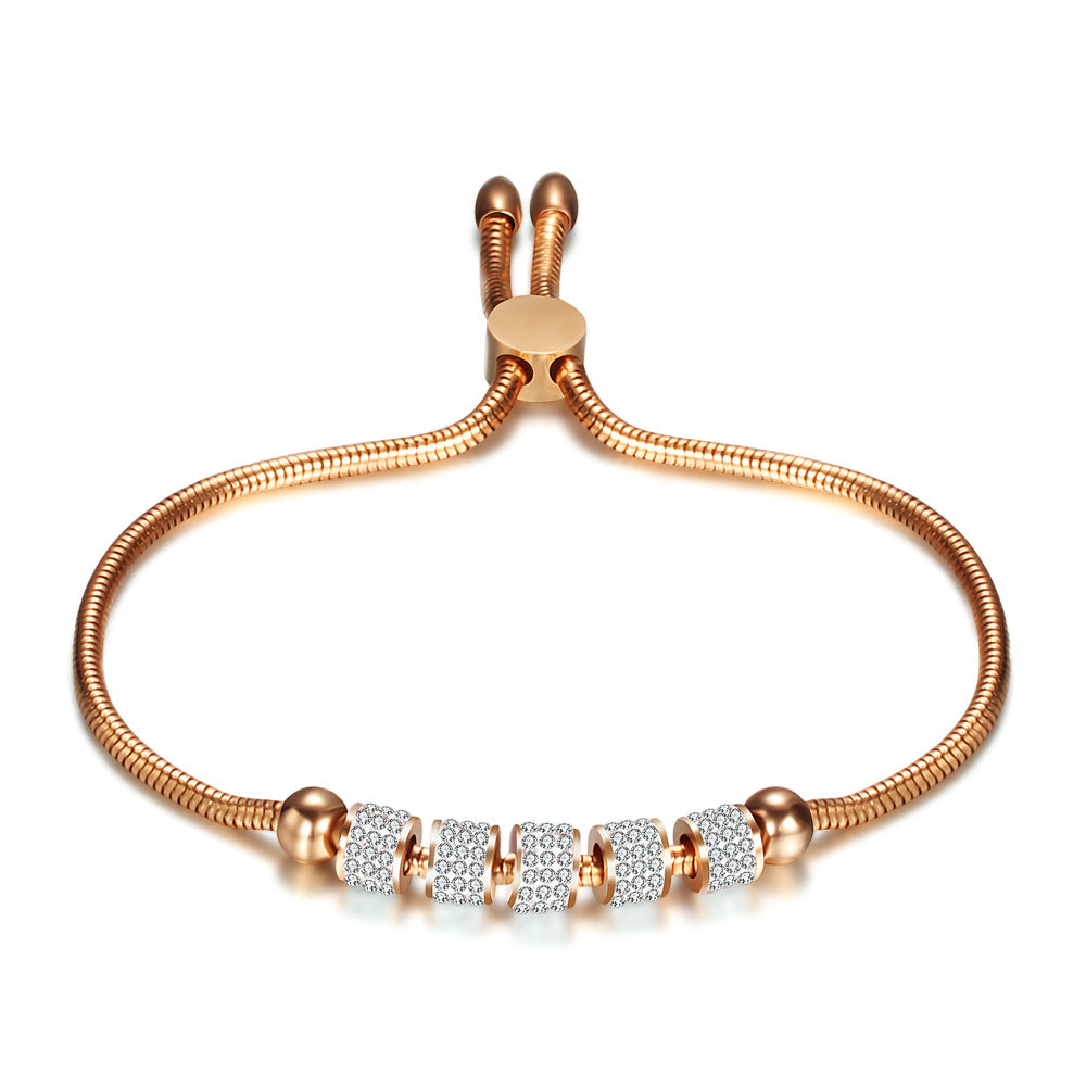 Damen Armband mit funkelnden Zirkonia und verstellbarem Zugverschluss Shop Nory