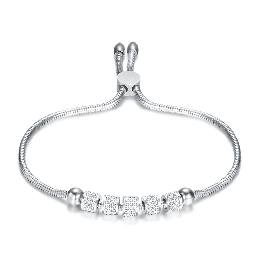 Damen Armband mit funkelnden Zirkonia und verstellbarem Zugverschluss Shop Nory