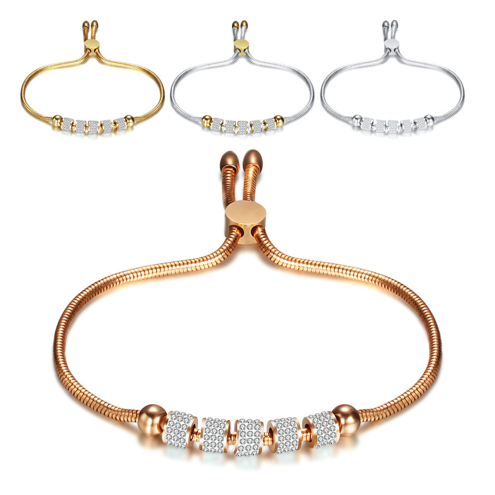 Damen Armband mit funkelnden Zirkonia und verstellbarem Zugverschluss Shop Nory