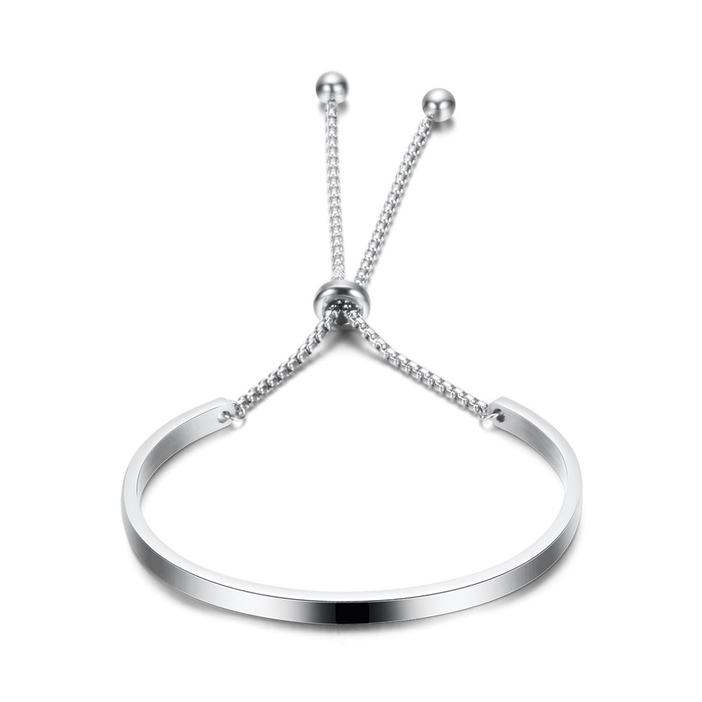 Damen Armband mit verstellbarem Zugverschluss aus hochwertigem Edelstahl Shop Nory