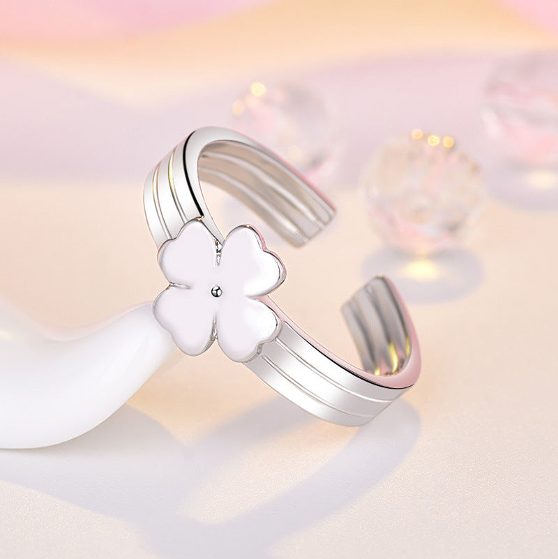 Damen Offener Ring mit kunstvollem Blumenmotiv Shop Nory