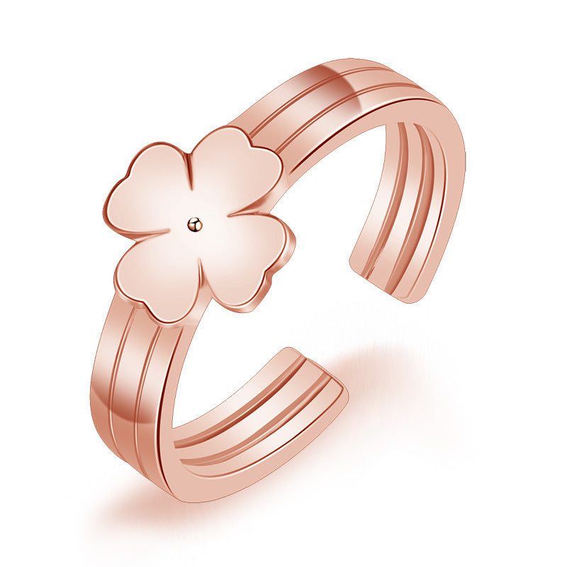 Damen Offener Ring mit kunstvollem Blumenmotiv Shop Nory