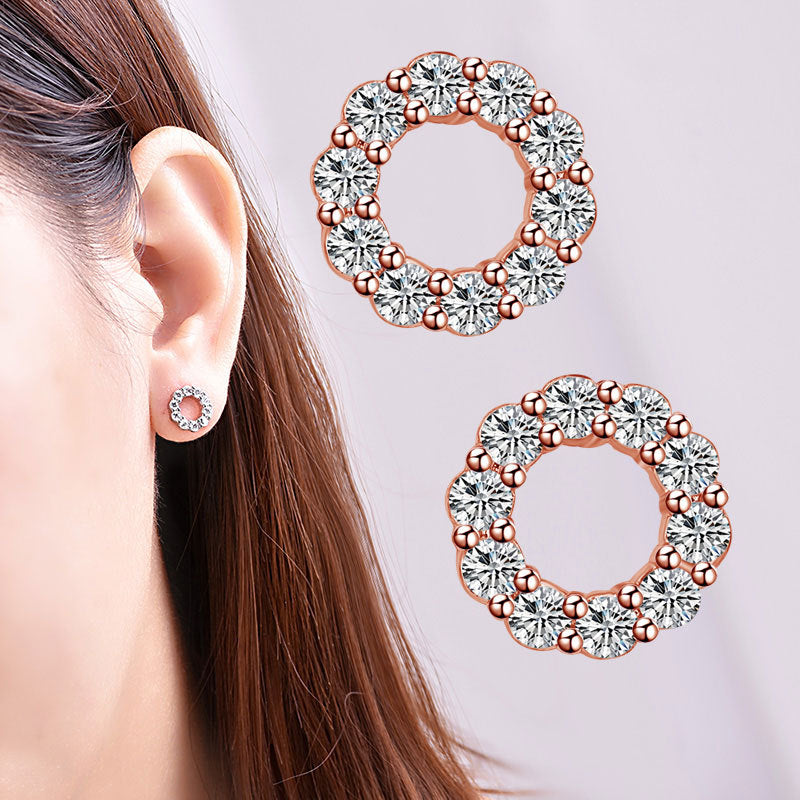 Damen Ohrstecker mit funkelndem Kristalldesign und eleganter Zirkonia-Verzierung Shop Nory