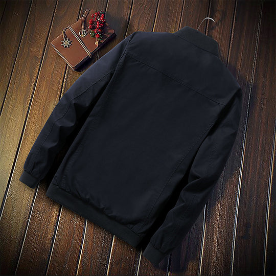 Herren Canvas-Bomberjacke im Field-Stil mit kontrastierenden Ärmeln und Bruststreifen Shop Nory