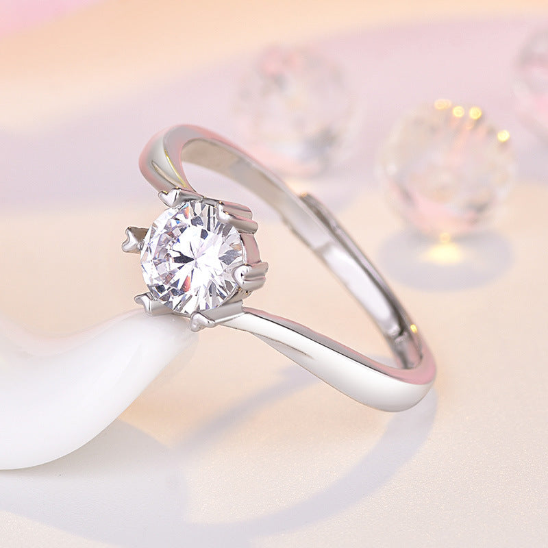 Damen Verlobungsring mit funkelndem Zirkonia und herzförmigem Design Shop Nory