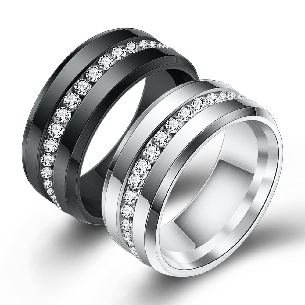 Herren Ring mit funkelnden Zirkonia und stilvollem, geometrischem Design Shop Nory