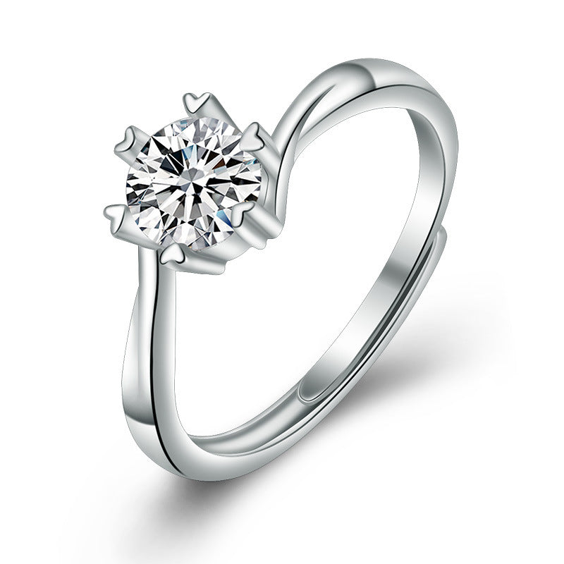 Damen Verlobungsring mit funkelndem Zirkonia und herzförmigem Design Shop Nory