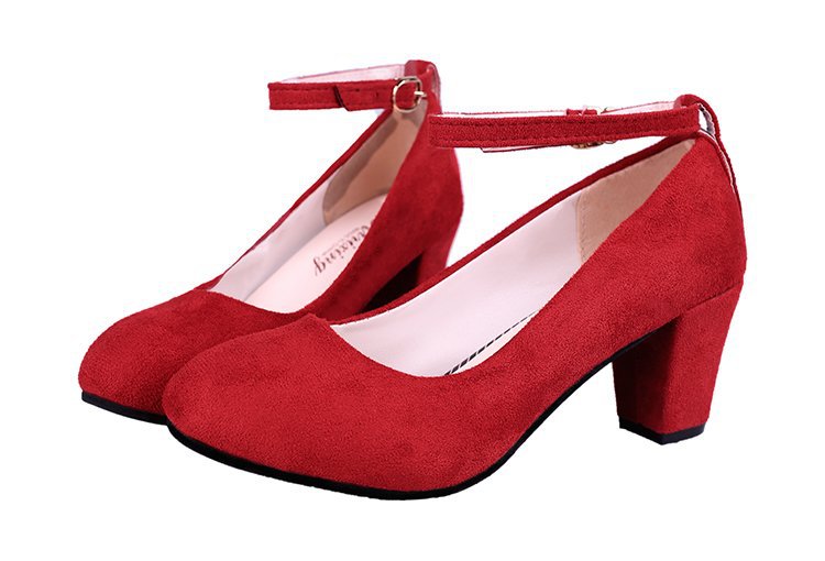 Damen nan Samtige Komfort-Pumps mit gepolstertem Fußbett und verstellbarem Knöchelriemen