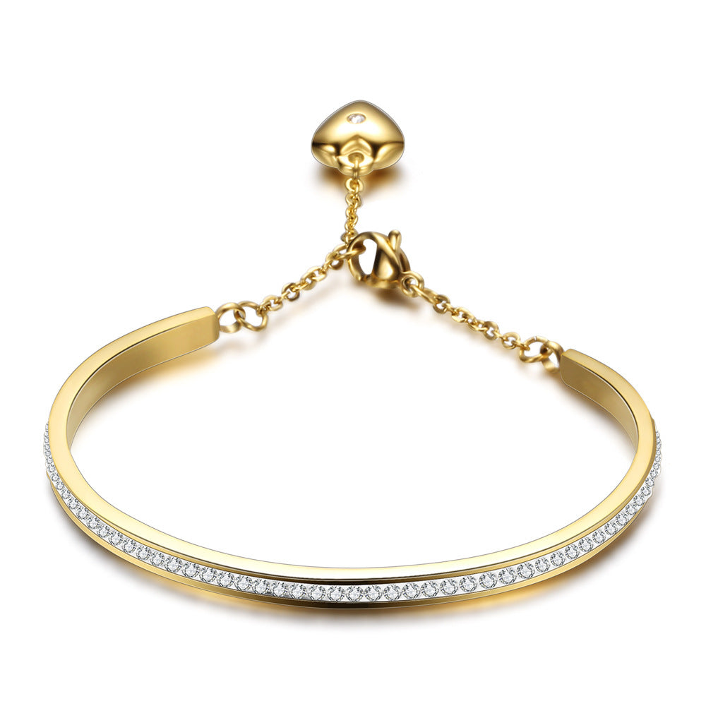 Damen Armband mit funkelndem Zirkonia-Besatz und verstellbarem Zugverschluss Shop Nory