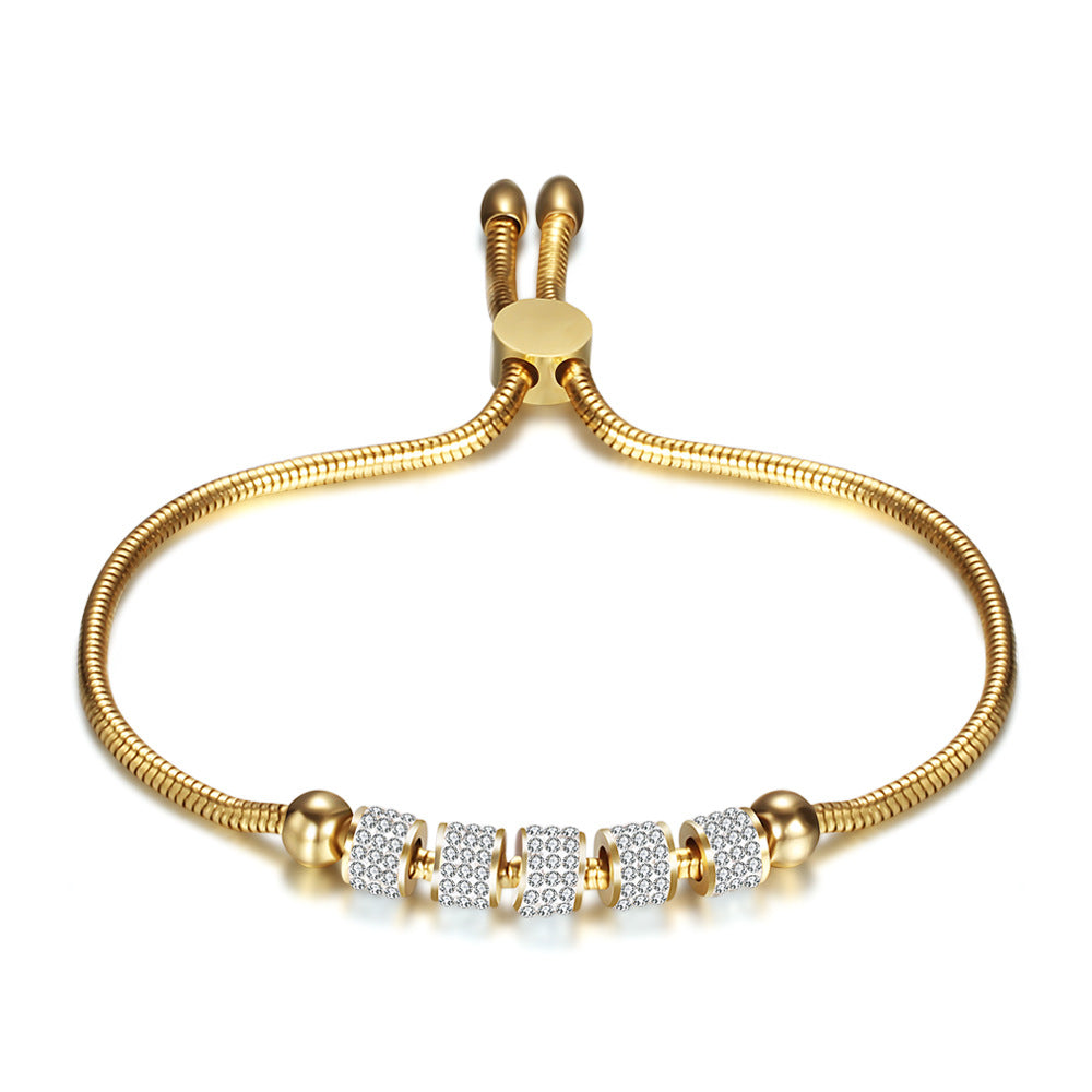 Damen Armband mit funkelnden Zirkonia und verstellbarem Zugverschluss Shop Nory