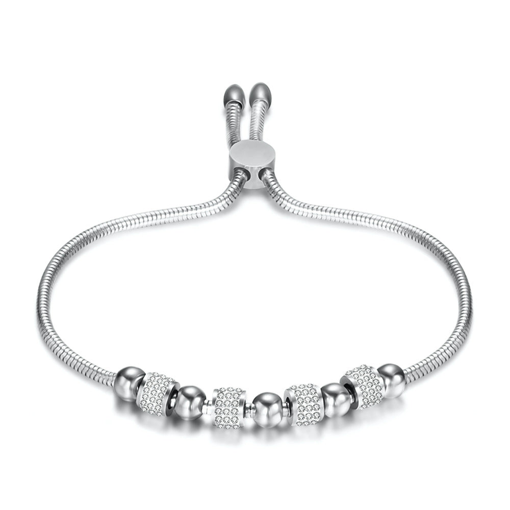 Damen Armband mit funkelnden Zirkonia-Elementen und verstellbarem Zugverschluss Shop Nory