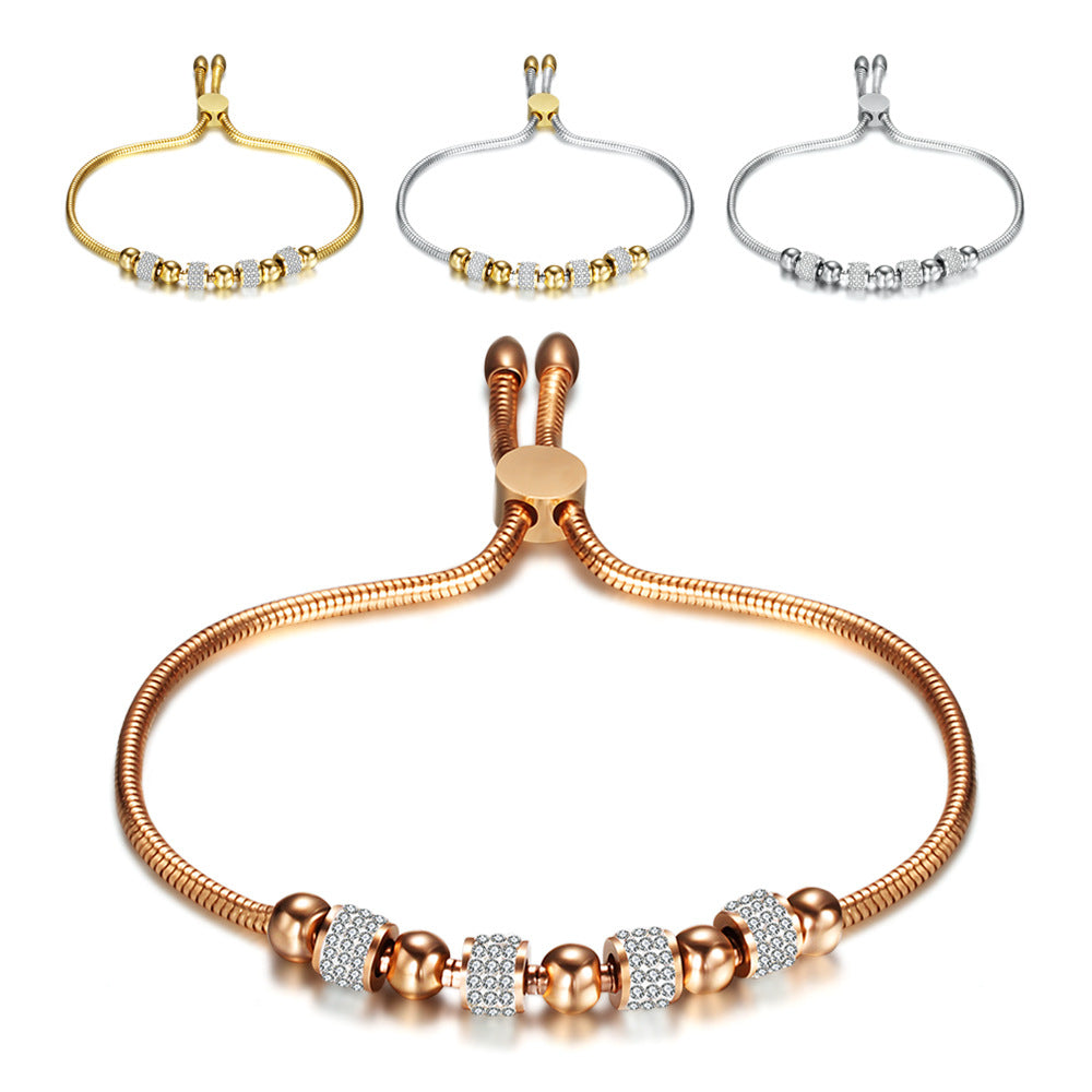 Damen Armband mit funkelnden Zirkonia-Elementen und verstellbarem Zugverschluss Shop Nory