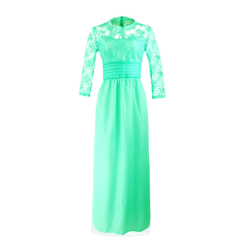 Damen Elegantes Abendkleid mit transparenter Spitze und schickem Rock Shopnory