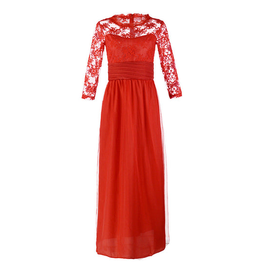 Damen Elegantes Abendkleid mit transparenter Spitze und schickem Rock Shopnory
