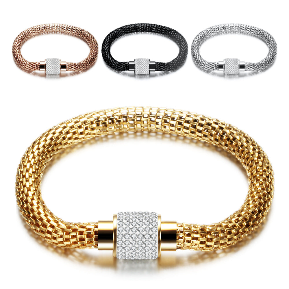Herren Elegantes geflochtenes Armband mit funkelndem Verschluss Shop Nory