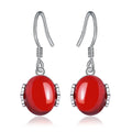 Damen-Ohrringe mit elegantem roten Edelstein und hochwertigem Edelstahl-Design Shop Nory