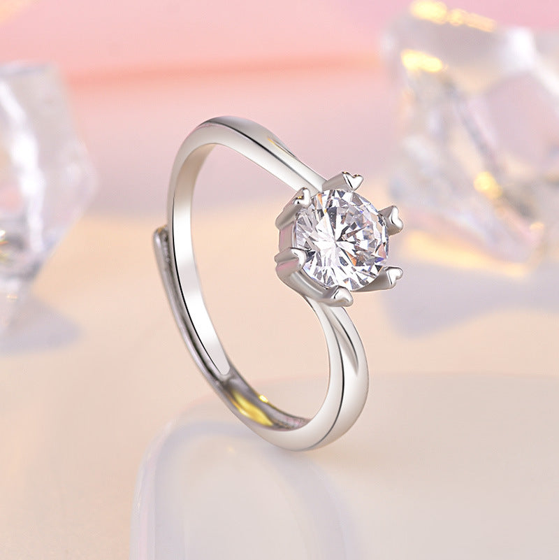 Damen Verlobungsring mit funkelndem Zirkonia und herzförmigem Design Shop Nory