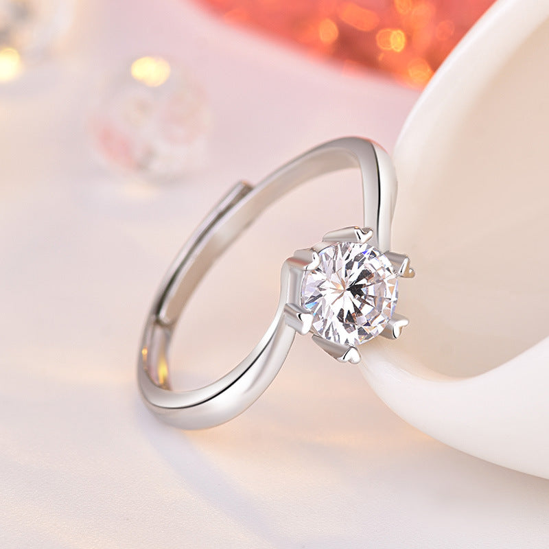 Damen Verlobungsring mit funkelndem Zirkonia und herzförmigem Design Shop Nory
