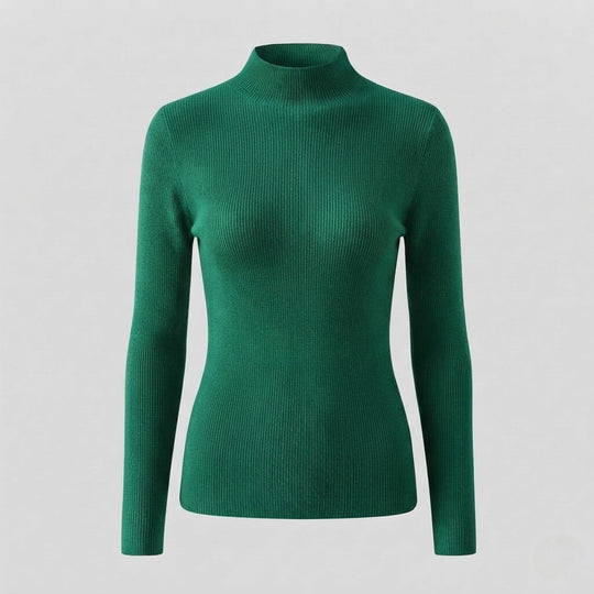 Damen Eleganter Slim-Fit Rollkragenpullover aus flauschigem Angora-Mix mit feiner Rippstruktur Shop Nory