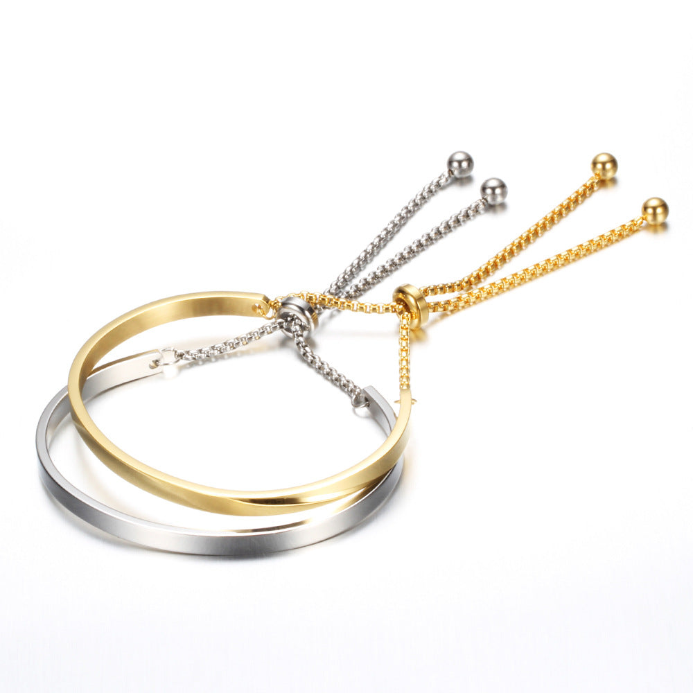 Damen Armband mit verstellbarem Zugverschluss aus hochwertigem Edelstahl Shop Nory